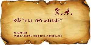 Kürti Afrodité névjegykártya